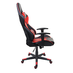 Decoshop26 Fauteuil chaise de bureau gamer sur roulettes mécanisme de bascule en synthétique noir / rouge 04_0001851 pas cher