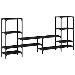 Maison Chic Meuble TV, Banc TV pour salon, Meuble de rangement noir 206,5x28,5x95 cm Bois d'ingénierie -GKD91834