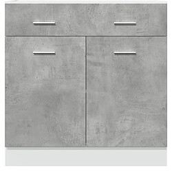 Avis vidaXL Armoire de plancher à tiroir Gris béton 80x46x81,5 cm Aggloméré