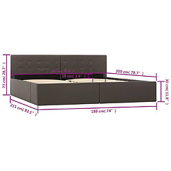 vidaXL Cadre de lit avec rangement hydraulique Similicuir 180x200 cm pas cher