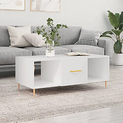 Maison Chic Table basse,Table Console Table d'appoint, Table pour salon blanc 102x50x40 cm bois d'ingénierie -MN58368