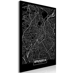 Artgeist Tableau - Dark Map of Brussels (1 Part) Vertical [80x120]