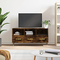 vidaXL Meuble TV chêne fumé 102x36x50 cm bois d'ingénierie