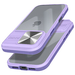 Avizar Coque pour iPhone 16 Pro Max Cache Caméra Coulissant Compatible QI Violet