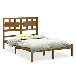 vidaXL Cadre de lit sans matelas marron miel 120x200 cm bois massif