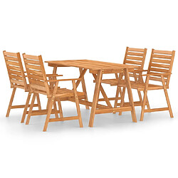 Maison Chic Salon de jardin de salle à manger 5 pcs,Table et Chaises d'extérieur,Mobilier de jardin Bois d'acacia solide -MN81324