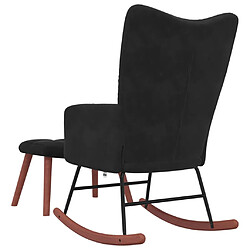 Acheter vidaXL Chaise à bascule avec repose-pied Noir Velours