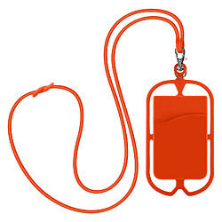 Avizar Coque Cordon Universelle pour Smartphone avec Porte-carte série NeckPouch Orange