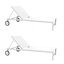 Set 2 Chaise Longue Texth. Shio Blanche - RESOL