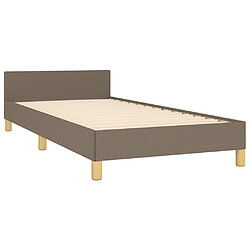 Acheter vidaXL Cadre de lit sans matelas avec tête de lit taupe 90x190cm tissu