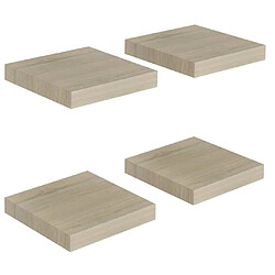 Maison Chic Lot de 4 Étagères murales,Étagère Rangement flottate chêne 23x23,5x3,8 cm MDF -MN13809