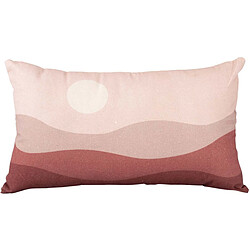 Pt' Coussin en coton 50 x 30 cm Sunset rose clair.