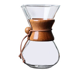 21 Oz Verser Sur Cafetière Manche En Bois Anti-brûlure Réutilisable Transparent 600 Ml Avec Filtre