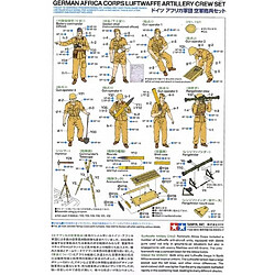 Tamiya Figurine Mignature German Africa Corps Luftwaffe Artillery Figure Set