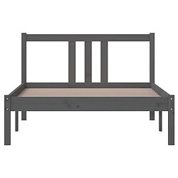 Acheter Maison Chic Lit adulte - Lit simple Cadre de lit,Structure du lit Contemporain Gris Bois massif 100x200 cm -MN82272