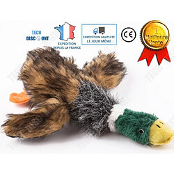 Tech Discount jouet pour chien réaliste canard à mâcher peluche indestructible couineur bruit animaux de compagnie amusement accessoires chasse