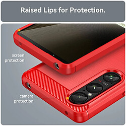 Avis Htdmobiles Coque pour Sony Xperia 1 VI - housse etui silicone gel carbone + film ecran - ROUGE