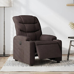 Maison Chic Fauteuil Relax pour salon, Fauteuil inclinable électrique Marron foncé Tissu -GKD92637