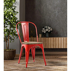 Acheter Urban Living Lot de 4 chaises vintage Liv H84 cm - Rouge