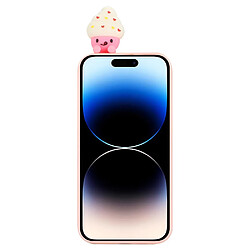 Coque en silicone Motif de dessin animé en 3D, anti-rayures pour votre iPhone 14 Pro - crème glacée