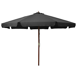 vidaXL Parasol d'extérieur avec mât en bois 330 cm Anthracite