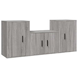 Maison Chic Ensemble de meubles TV 3 pcs pour salon - Sonoma gris Bois d'ingénierie -MN14319