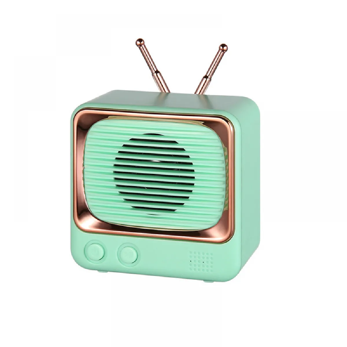 General Haut-parleur rétro Bluetooth portable, mini haut-parleur vintage style TV, appel mains libres Bluetooth 5.0, batterie 400 mA, carte TF, pour la maison, l'extérieur, les voyages, les fêtes, les cadeaux (vert)