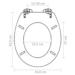 vidaXL Siège de toilette MDF Couvercle à fermeture en douceur Marron pas cher