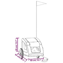 vidaXL Remorque de vélo pour animaux de compagnie gris pas cher