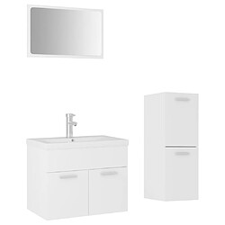 ComfortXL Ensemble De Meubles De Salle De Bain Blanc Aggloméré