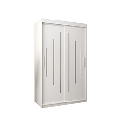 Abiks Meble Armoire YORK À Portes Coulissantes 200/120/62 2 Portes (Blanc/Blanc)