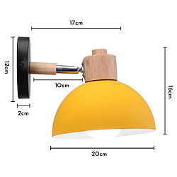 Stoex 20CM Applique Murale Rétro Moderne Applique Murale en Bois Et Métal, Angle Réglable, Lampe Murale Simple Pour Salon, Chambre À Coucher (Jaune) E27 pas cher