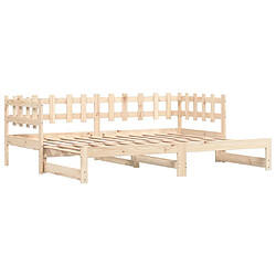 Maison Chic Lit d'appoint 2x(90x200)cm,Lit coulissant Lit de repos Bois de pin massif -GKD53149