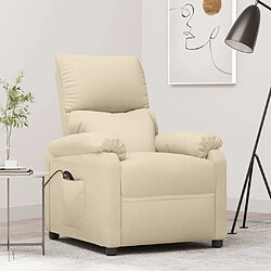 vidaXL Fauteuil inclinable électrique Crème Tissu