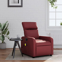 vidaXL Fauteuil de massage inclinable Rouge bordeaux Similicuir