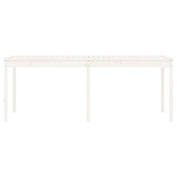 Maison Chic Table de jardin | Table d'extérieur blanc 203,5x100x76 cm bois massif de pin -GKD38577 pas cher