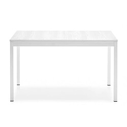 Inside 75 Table extensible 6 couverts SNAP 160 cm pieds métal plateau mélaminé blanc