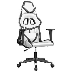 Maison Chic Chaise de jeu, Chaise gaming de massage, Fauteuil gamer d'ordinateur,Chaise de Bureau Blanc et noir Similicuir -GKD13766