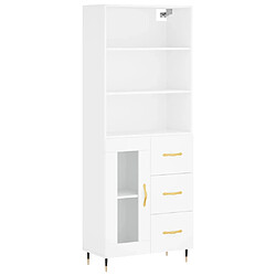 vidaXL Buffet haut Blanc 69,5x34x180 cm Bois d'ingénierie