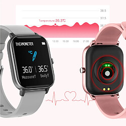 Universal Smartwatch Température Imperméable Full Touch Fitness Tracker Surveillance de la fréquence cardiaque Montre pour femmes et hommes (rose)