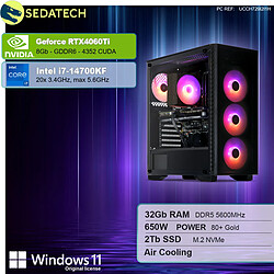 Sedatech PC Gamer • Intel i7-14700KF • RTX4060Ti • 32Go DDR5 • 2To SSD M.2 • Windows 11