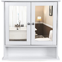 Helloshop26 Armoire murale pharmacie salle de bain 2 miroirs MDF blanc 12_0000183