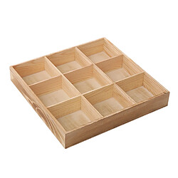 Tiroir En Bois Massif Organisateur Boîte De Rangement Bijoux Plateau 10x10x4.7CM 9 Grilles pas cher