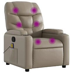 vidaXL Fauteuil de massage inclinable Cappuccino Similicuir