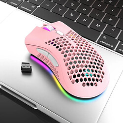 Acheter Souris De Jeu Sans Fil 2.4G Souris De Souris En Nid D'abeille RVB Pour Gamer Office Rose