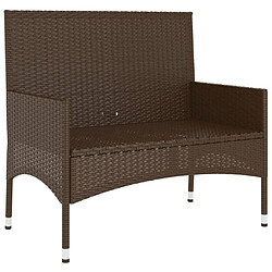 Acheter Maison Chic Banc de jardin à 2 places | Banquette de jardin | Chaise Relax avec coussins Marron Résine tressée -MN85094