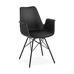 Mes Fauteuil design noir et piètement en métal noir - SHAFT