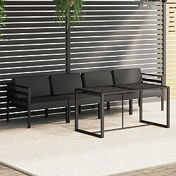 vidaXL Salon de jardin 5 pcs avec coussins Aluminium Anthracite