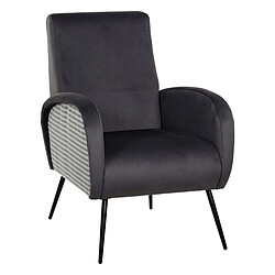 BigBuy Home Fauteuil Noir Gris 68 x 97 x 86 cm