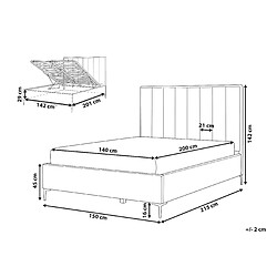 Avis Beliani Lit double 140 x 200 cm avec rangement en bouclé blanc cassé SEZANNE